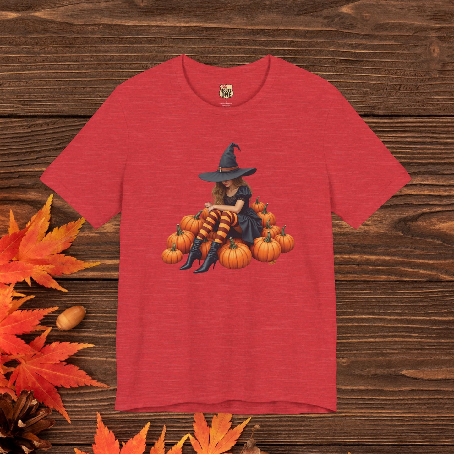 Shy Halloween Witch Short Sleeve Tee - Spooky Fashion, Autumn Style, Pumpkin Lovers Gift, Cute Witch Shirt, Festival Apparel, Comfy [...]