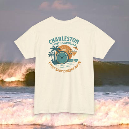 Charleston South Carolina Every Hour Is Happy Hour, Everyday Tees, Gift for Him/Her, Comfortable Fashion, Eco-Friendly
