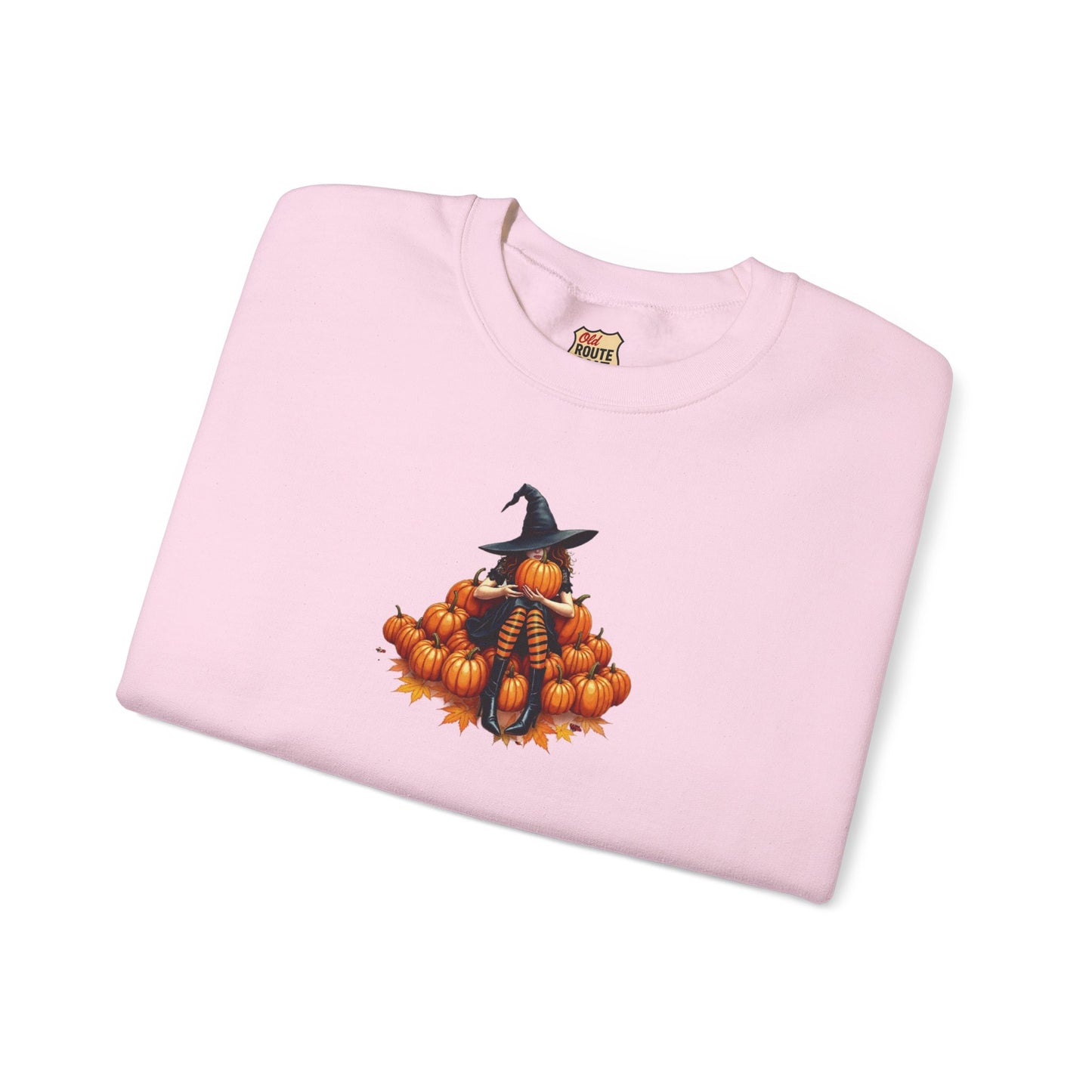 Cute Shy Witch Halloween Pumpkin Crewneck Sweatshirt Cozy Fall Apparel Season Gift for her  Unisex Sweatshirt Halloween Decor Fall Fashion