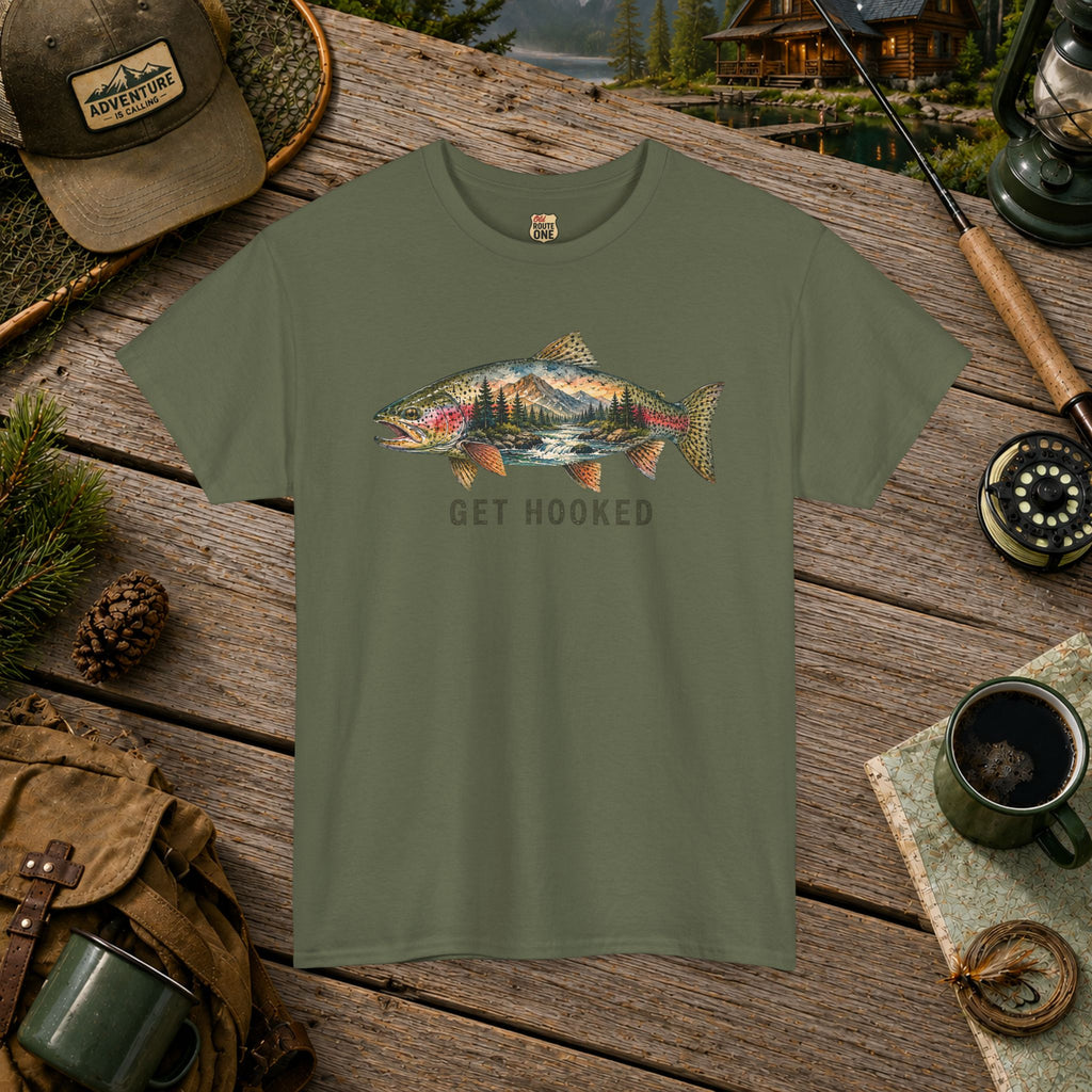 Get Hooked Trout Fishing T‑Shirt
