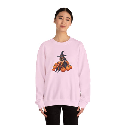 Shy Witch Halloween Pumpkin Crewneck Sweatshirt Cozy Fall Apparel Season Gift for her  Unisex Sweatshirt Halloween Decor Fall Fashion
