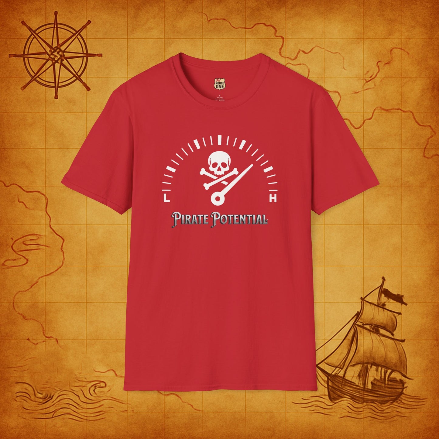 Pirate Potential T-Shirt, Fun Graphic Tee, Casual Gift Apparel, Perfect for Parties, For Him/Her