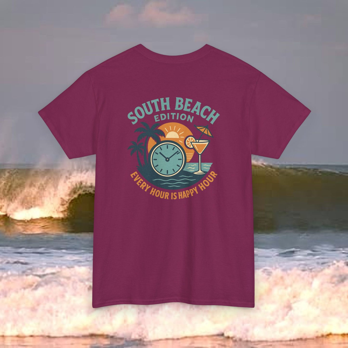 South Beach Edition Every Hour Is Happy Hour, Everyday Tees, Gift for Him/Her, Comfortable Fashion, Eco-Friendly