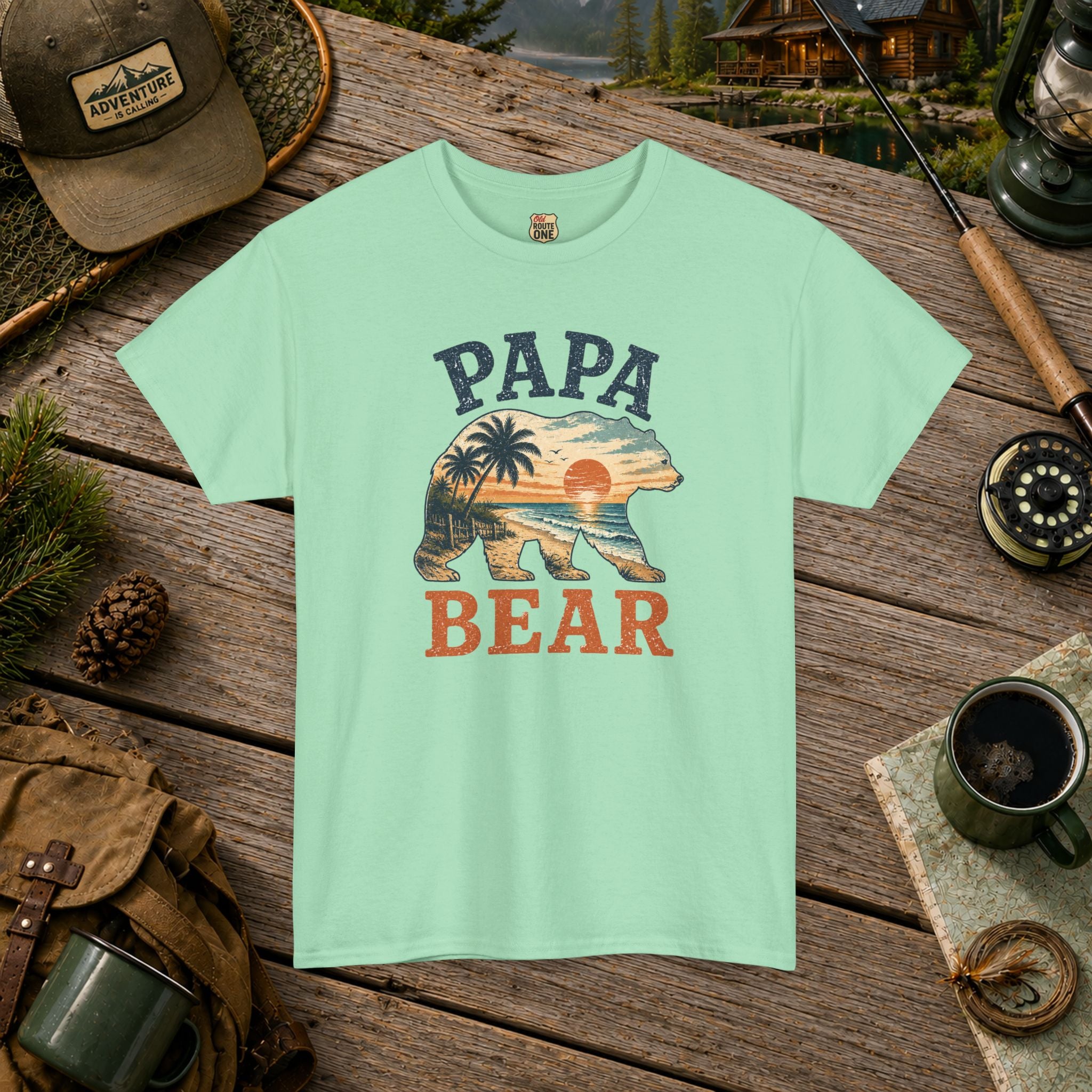 Papa Bear T-Shirt beach scene