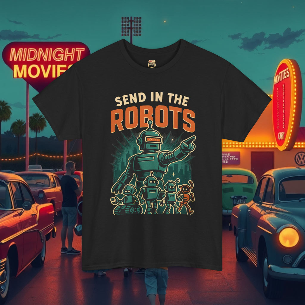 SEND IN THE ROBOTS retro Sci-Fi shirt
