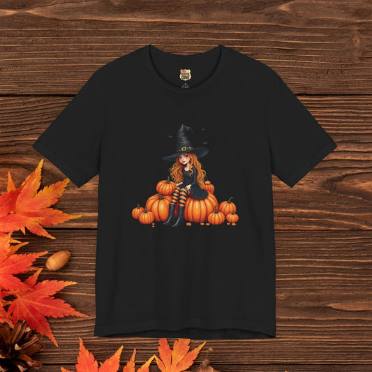 Cute Halloween Witch Short Sleeve Tee - Spooky Fashion, Autumn Style, Pumpkin Lovers Gift, Cute Witch Shirt, Festival Apparel, Comfy [...]