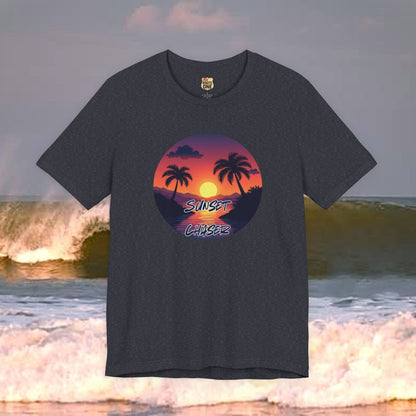 Sunset Chaser T-shirt,  tropical palms, comfy cozy beach shirt