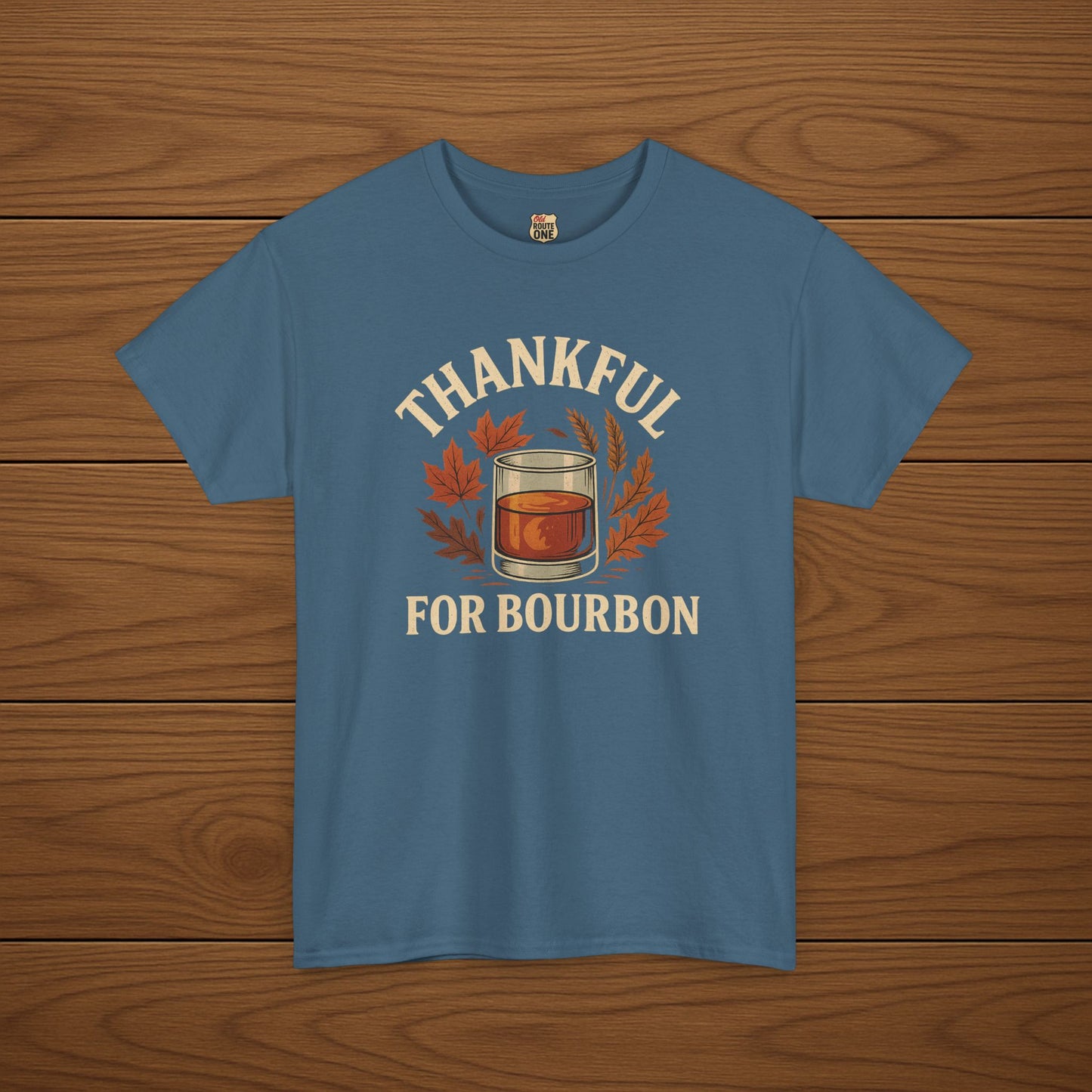 THANKFUL FOR BOURBON Cotton T-shirt, Stylish Casual Wear, Gift for Whiskey Enthusiasts, Perfect for Parties & Celebrations