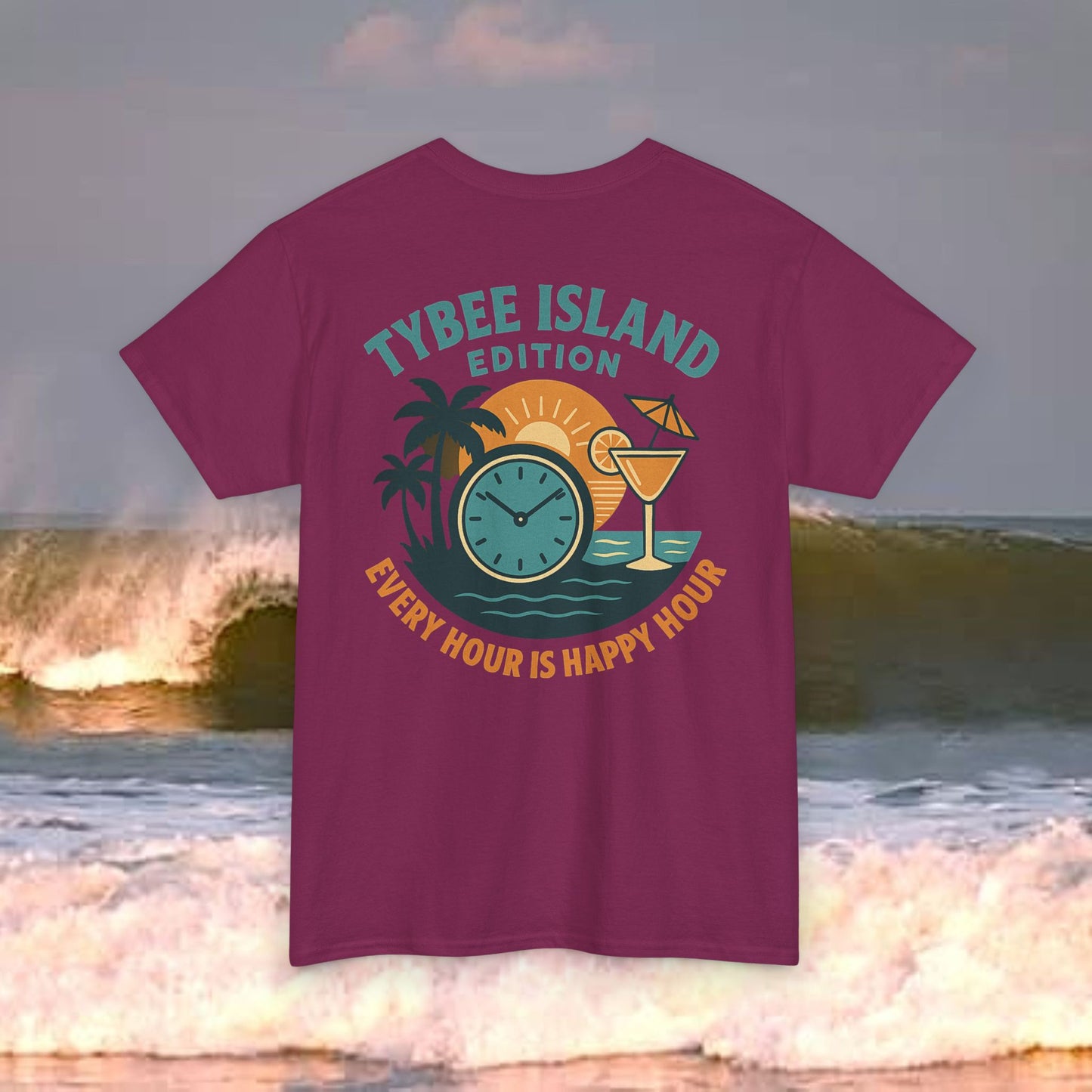 Tybee Island Edition Every Hour Is Happy Hour, Everyday Tees, Gift for Him/Her, Comfortable Fashion, Eco-Friendly
