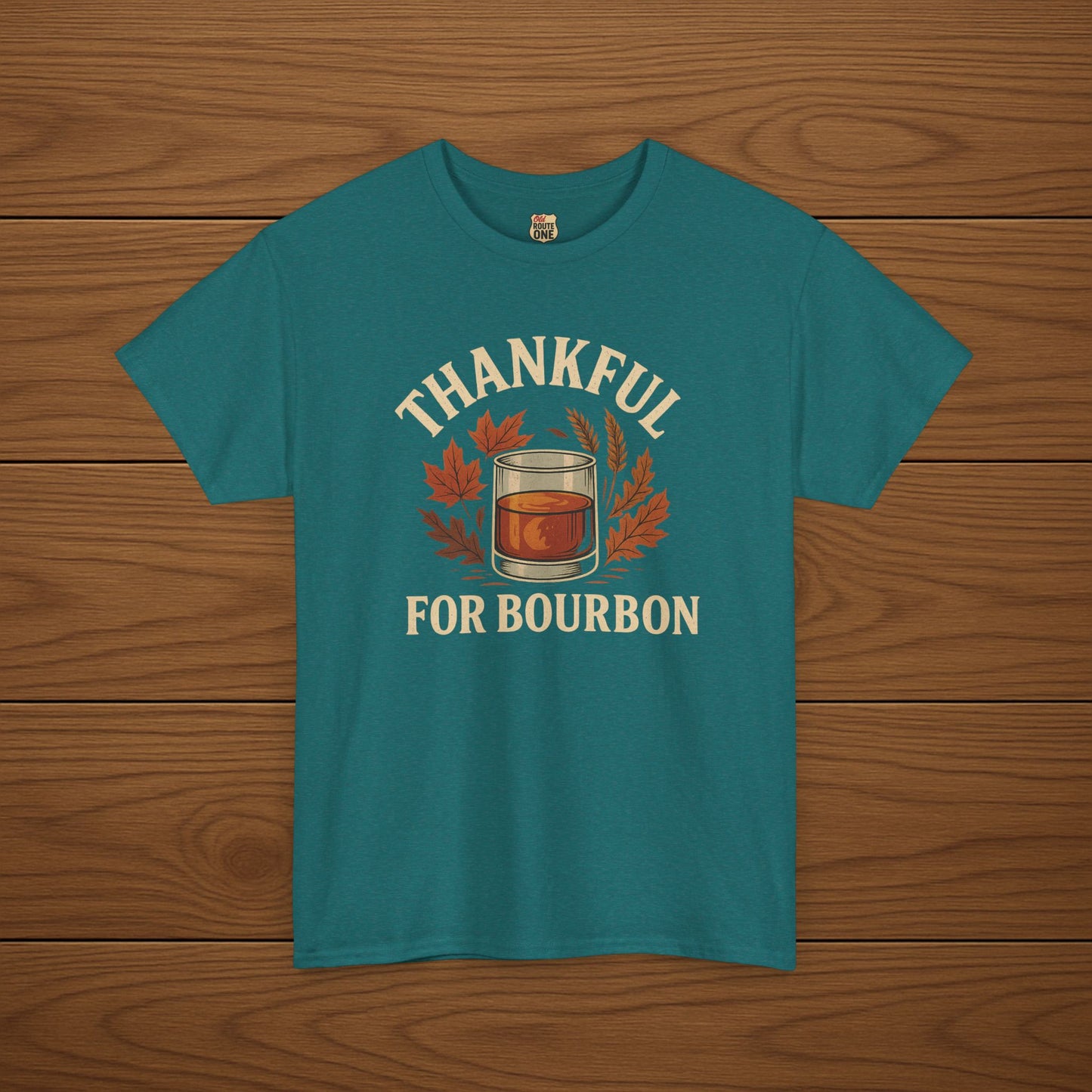 THANKFUL FOR BOURBON Cotton T-shirt, Stylish Casual Wear, Gift for Whiskey Enthusiasts, Perfect for Parties & Celebrations