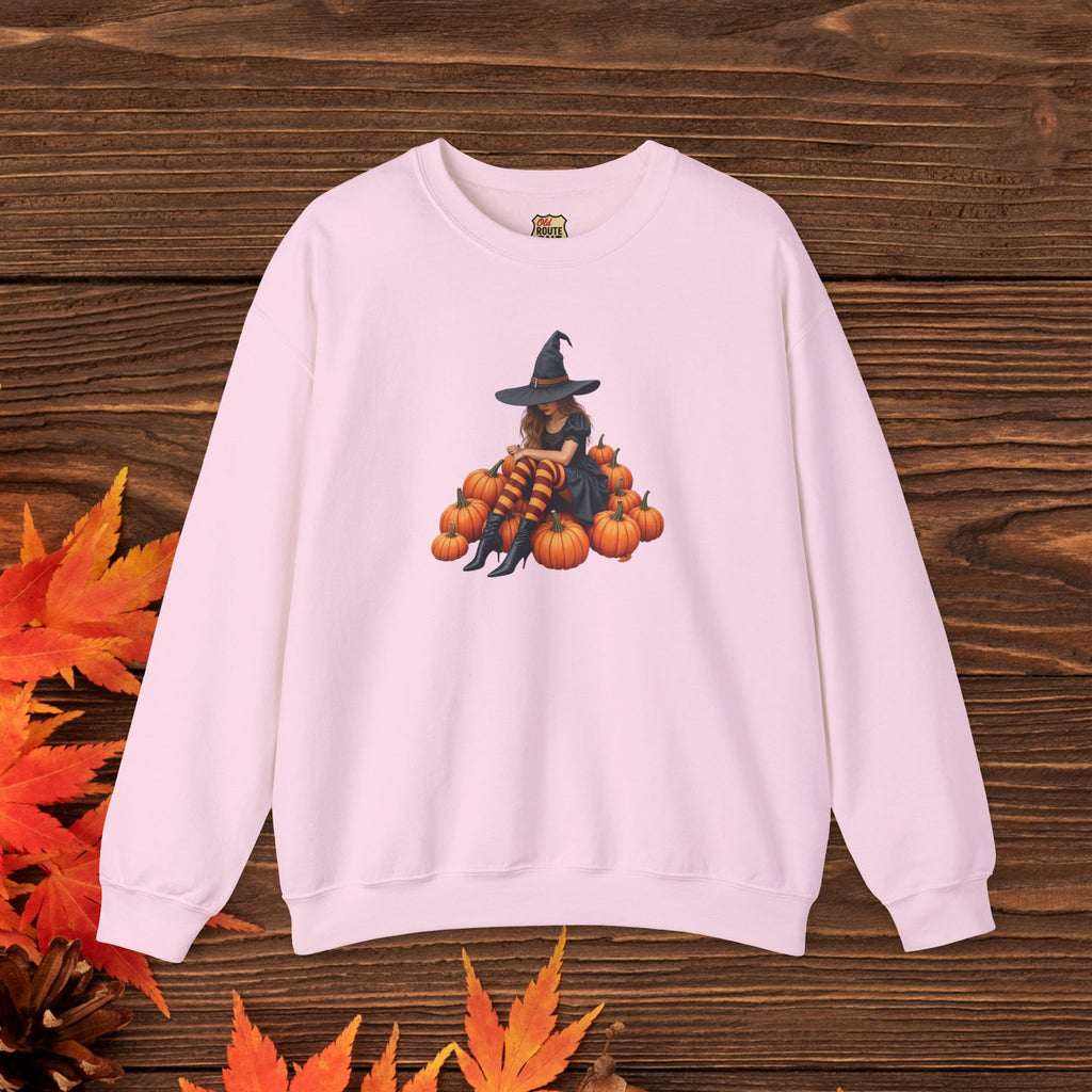Shy Witch Halloween Pumpkin Sweatshirt