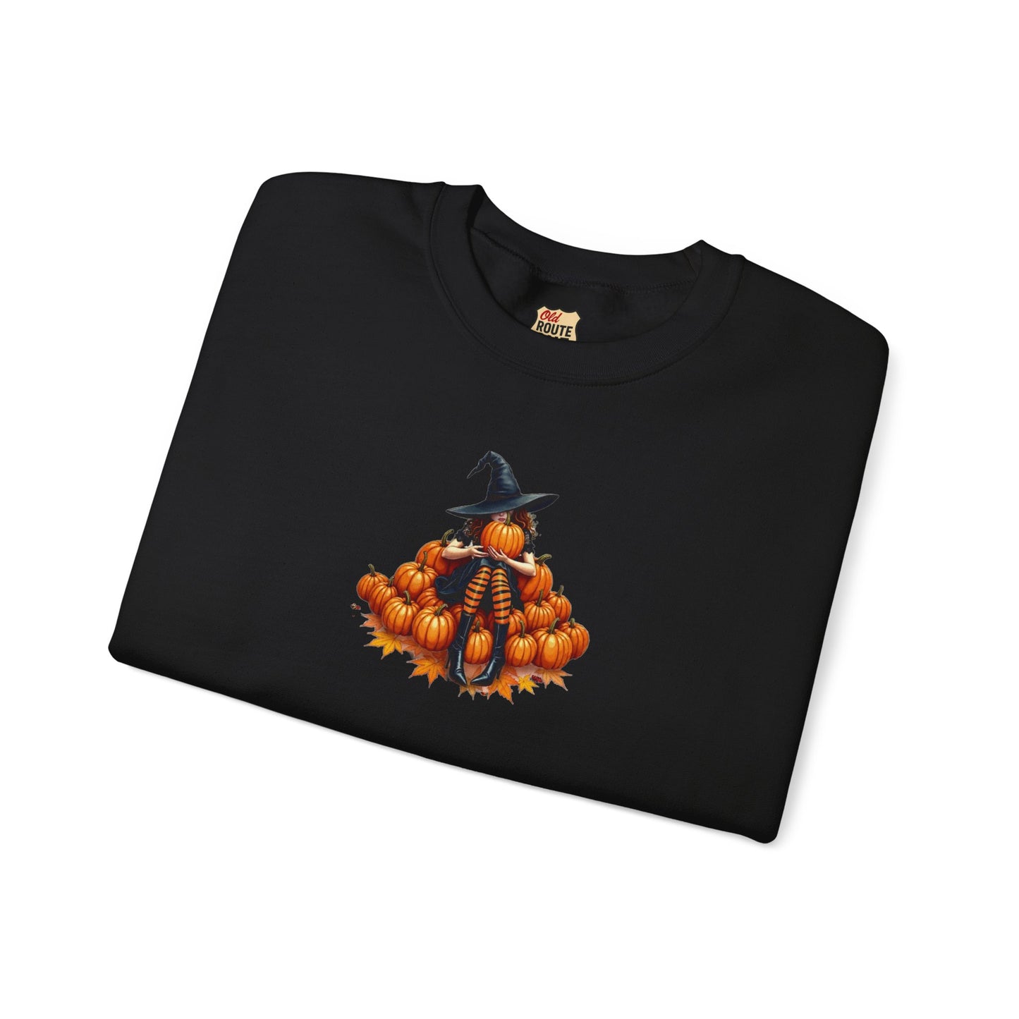 Cute Shy Witch Halloween Pumpkin Crewneck Sweatshirt Cozy Fall Apparel Season Gift for her  Unisex Sweatshirt Halloween Decor Fall Fashion