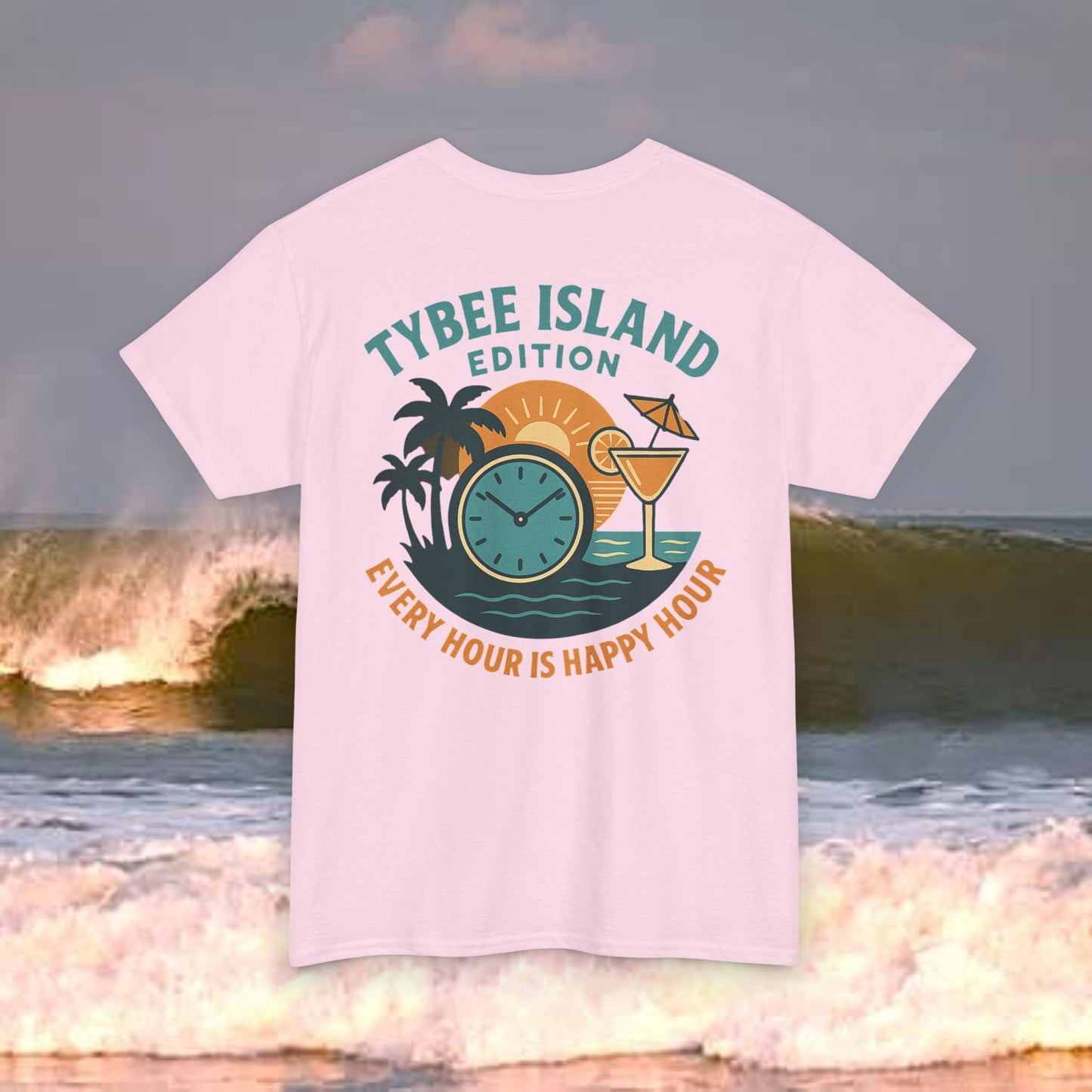 Tybee Island Edition Every Hour Is Happy Hour, Everyday Tees, Gift for Him/Her, Comfortable Fashion, Eco-Friendly