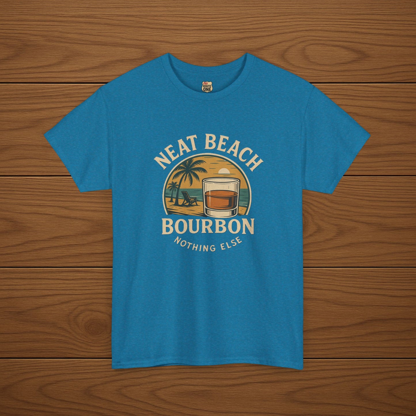 NEAT BEACH Cotton T-shirt, Stylish Casual Wear, Gift for Whiskey Enthusiasts, Perfect for Parties & Celebrations