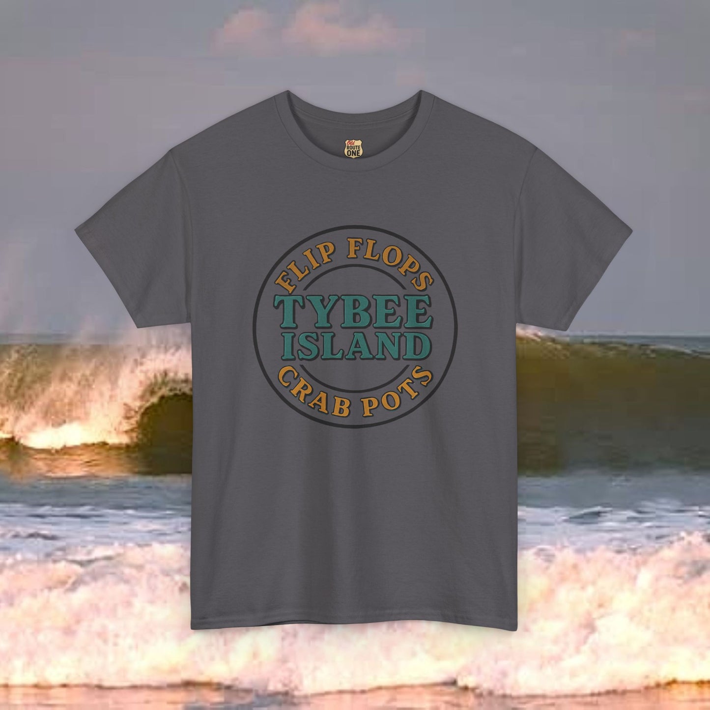 Tybee Island Flip Flops and Crab Pots , Everyday Tees, Gift for Him/Her, Comfortable Fashion, Eco-Friendly