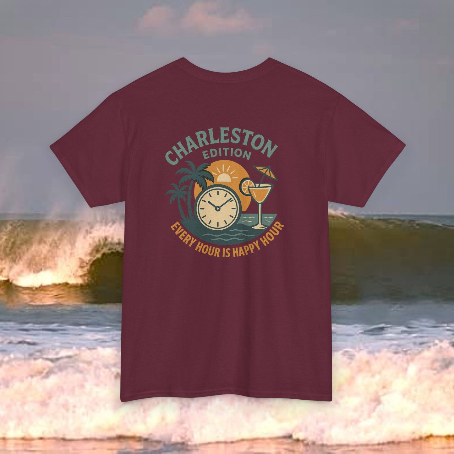 Charleston Edition Every Hour Is Happy Hour, Everyday Tees, Gift for Him/Her, Comfortable Fashion, Eco-Friendly