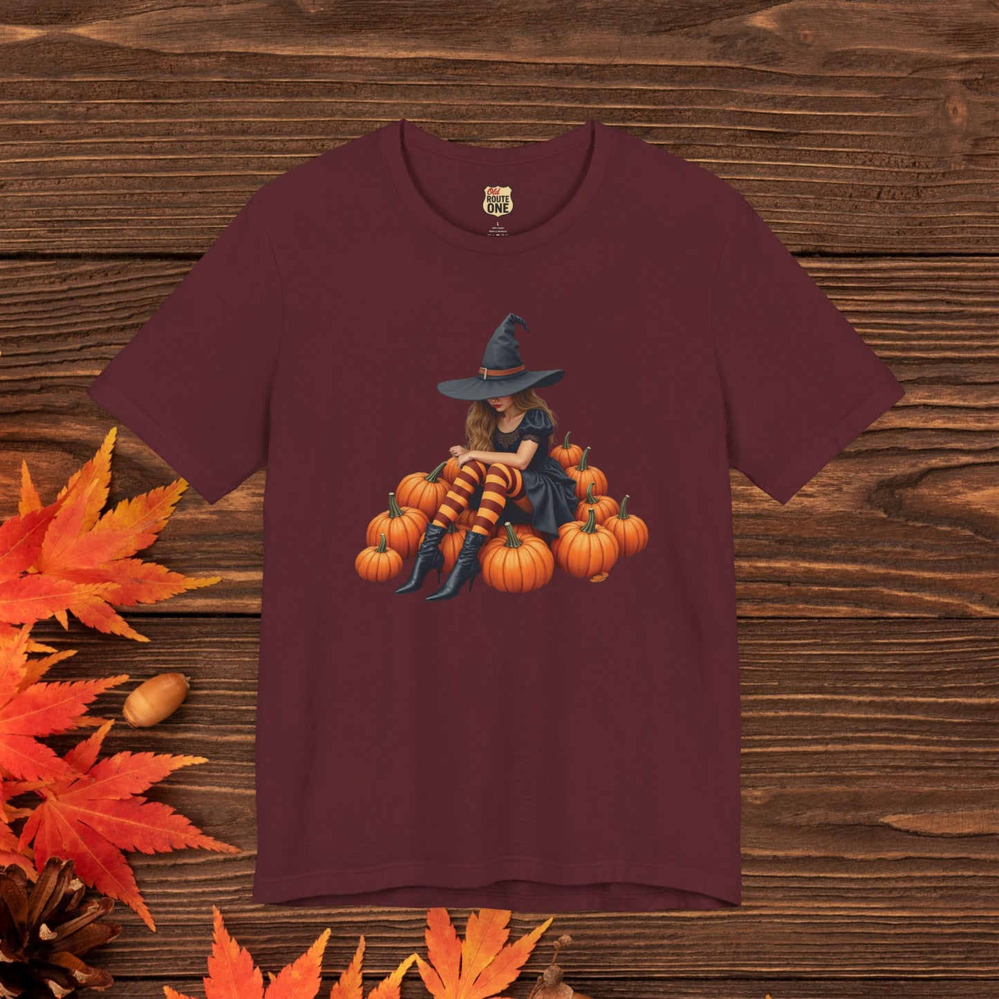 Shy Halloween Witch Short Sleeve Tee - Spooky Fashion, Autumn Style, Pumpkin Lovers Gift, Cute Witch Shirt, Festival Apparel, Comfy [...]