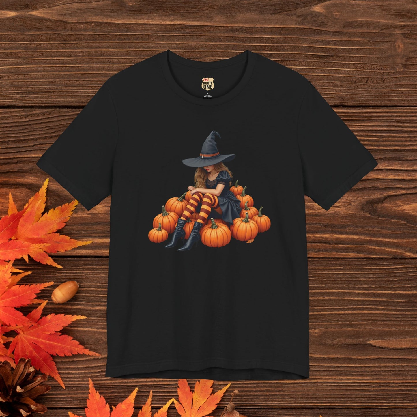 Shy Halloween Witch Short Sleeve Tee - Spooky Fashion, Autumn Style, Pumpkin Lovers Gift, Cute Witch Shirt, Festival Apparel, Comfy [...]
