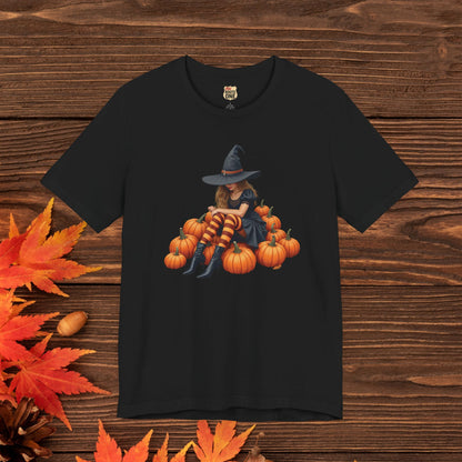 Shy Halloween Witch Short Sleeve Tee - Spooky Fashion, Autumn Style, Pumpkin Lovers Gift, Cute Witch Shirt, Festival Apparel, Comfy [...]