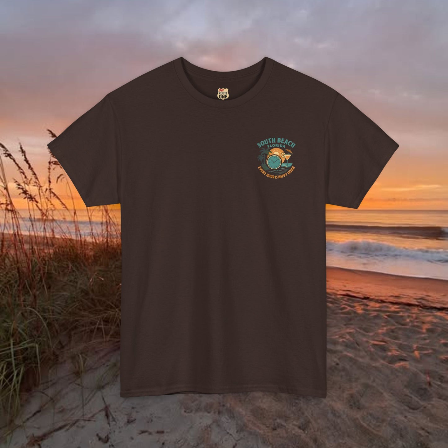 South Beach Florida Every Hour Is Happy Hour, Everyday Tees, Gift for Him/Her, Comfortable Fashion, Eco-Friendly