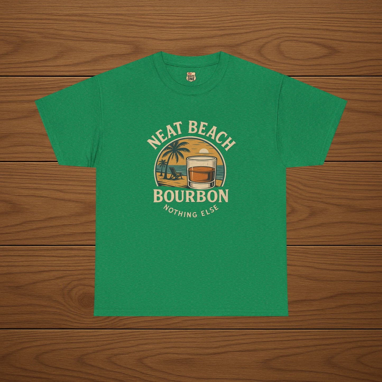 NEAT BEACH Cotton T-shirt, Stylish Casual Wear, Gift for Whiskey Enthusiasts, Perfect for Parties & Celebrations