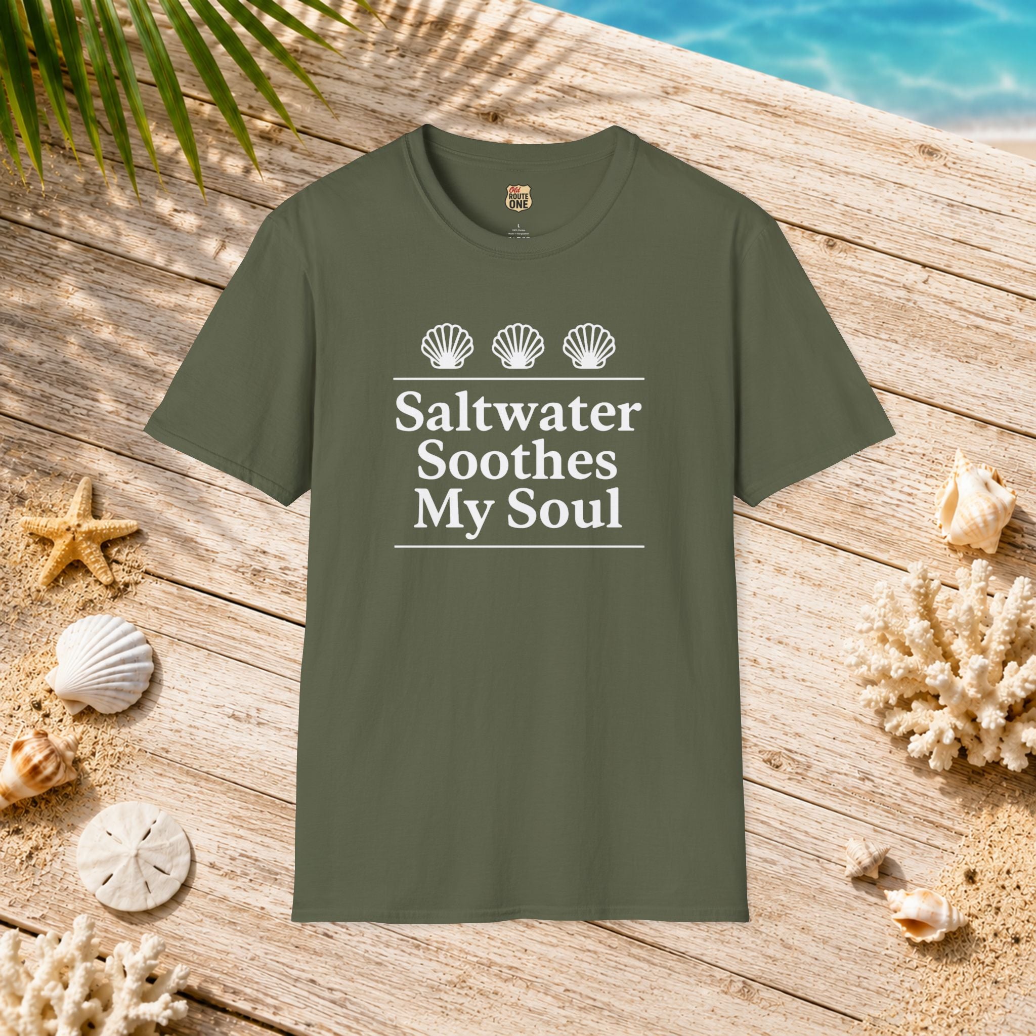 Saltwater Soothes My Soul shell t-shirt