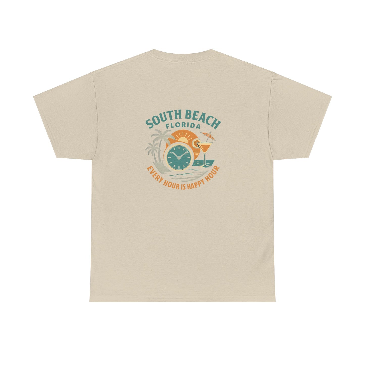 South Beach Florida Every Hour Is Happy Hour, Everyday Tees, Gift for Him/Her, Comfortable Fashion, Eco-Friendly