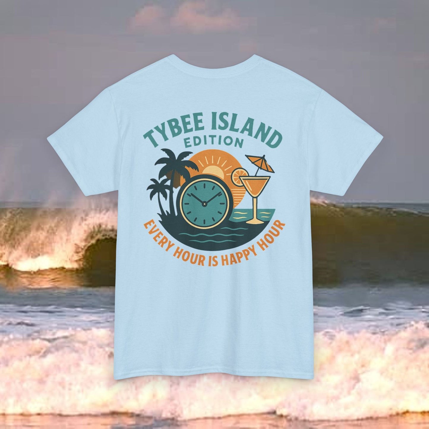 Tybee Island Edition Every Hour Is Happy Hour, Everyday Tees, Gift for Him/Her, Comfortable Fashion, Eco-Friendly