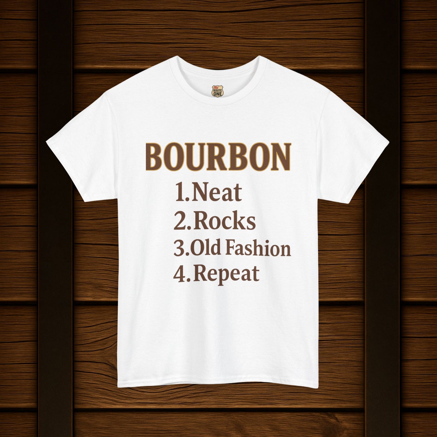 Bourbon Neat, Rocks, Old Fashion, Repeat T-shirt