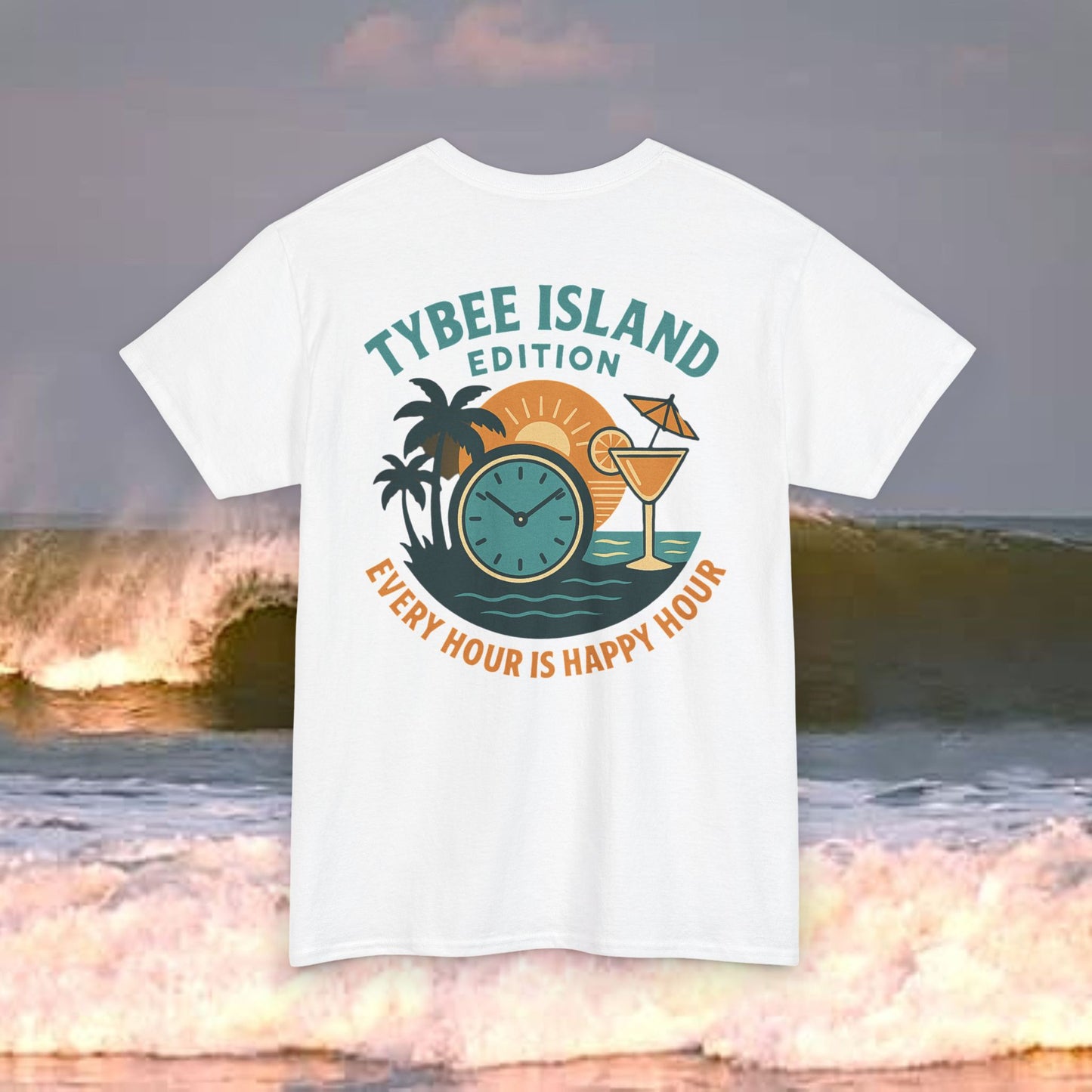 Tybee Island Edition Every Hour Is Happy Hour, Everyday Tees, Gift for Him/Her, Comfortable Fashion, Eco-Friendly
