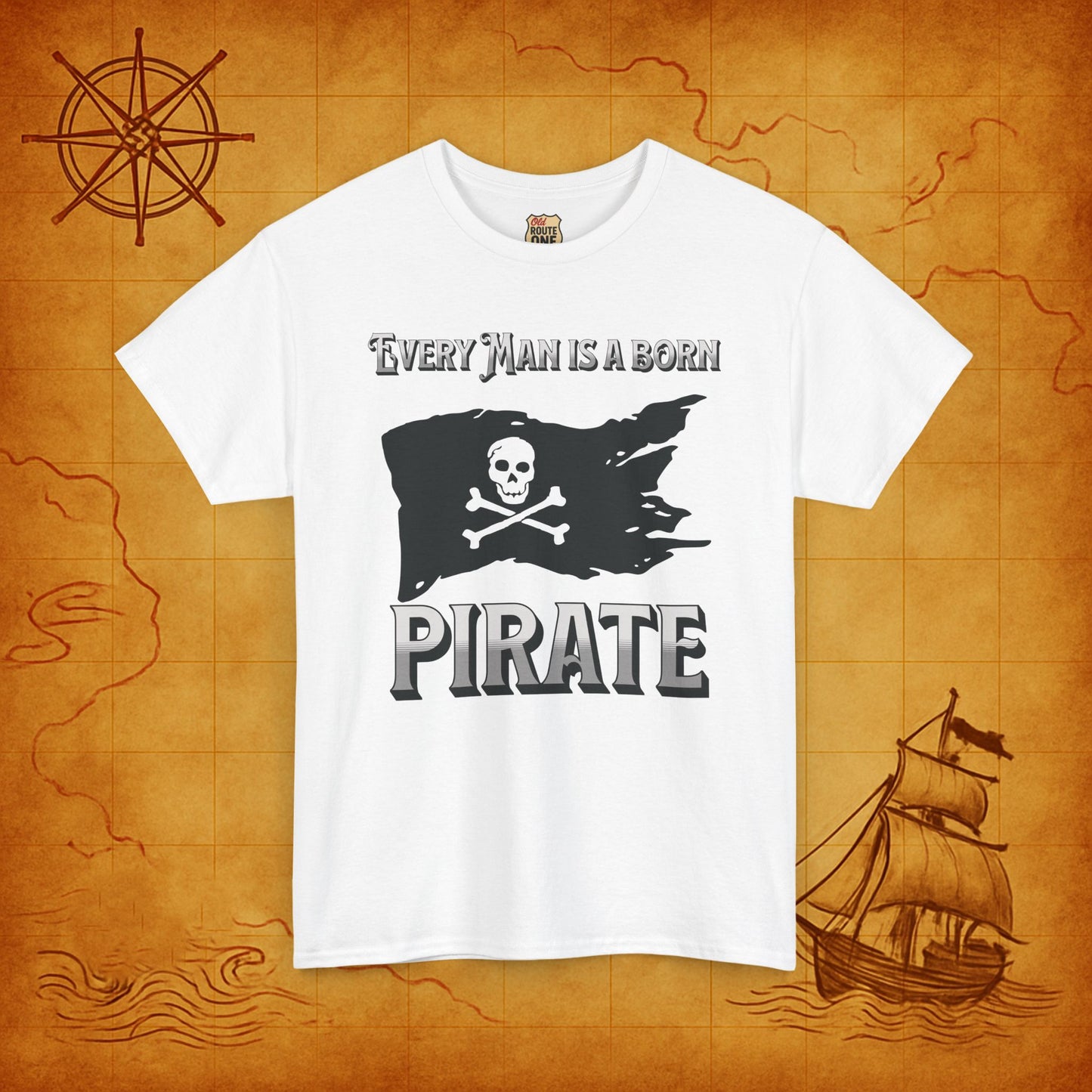 Every Man is a Born Pirate, Flag Skull & Cross Bones Tee