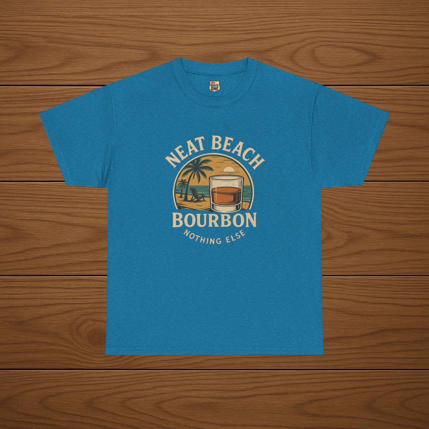 NEAT BEACH Cotton T-shirt, Stylish Casual Wear, Gift for Whiskey Enthusiasts, Perfect for Parties & Celebrations