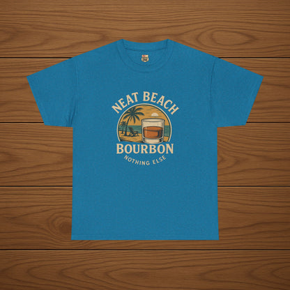 NEAT BEACH Cotton T-shirt, Stylish Casual Wear, Gift for Whiskey Enthusiasts, Perfect for Parties & Celebrations