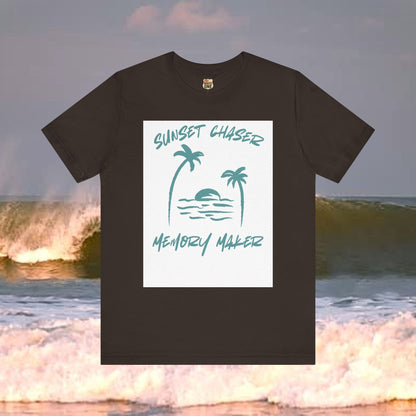 Sunset Chaser Memory Maker T-shirt Tropical Beach Design, Coastal Freedom Collection