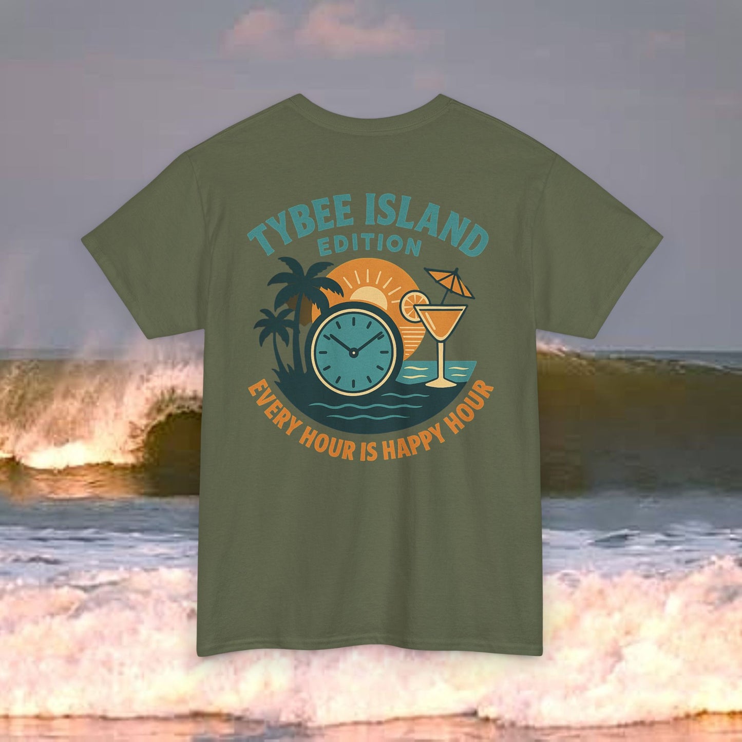 Tybee Island Edition Every Hour Is Happy Hour, Everyday Tees, Gift for Him/Her, Comfortable Fashion, Eco-Friendly