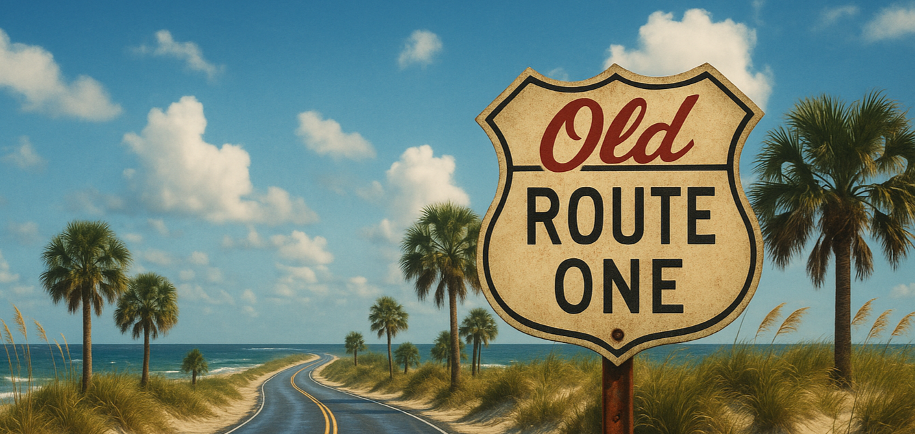 the words should be "Old ROUTE ONE"
